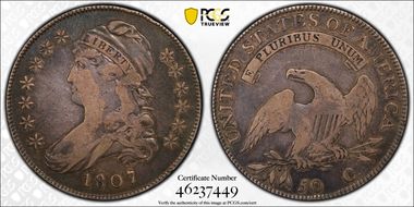 1807 50C Capped Bust, Small Stars F12