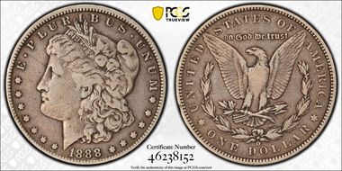 1888-O $1 Doubled Die Obverse F15