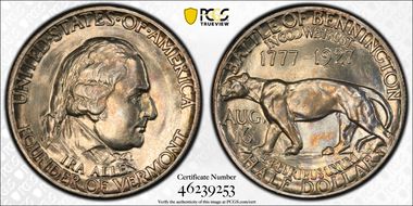 1927 50C Vermont MS66+