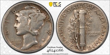 1945-S 10C Micro S VF20