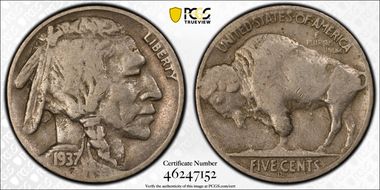 1937-D 5C 3 Legs F12