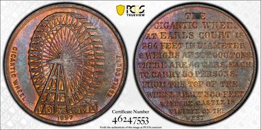 1897 Medal BHM-3627 Ae The Gigantic Wheel MS63RB
