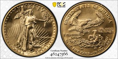 1986 $10 Gold Eagle MS68