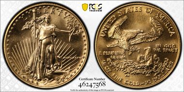 1986 $10 Gold Eagle MS69