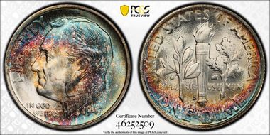 1947-S 10C MS67+ FB