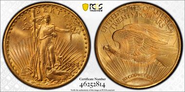1924 $20 MS66+