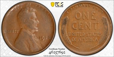 1922 No D 1C Strong Reverse VF30BN