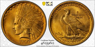 1907 $10 Indian MS67