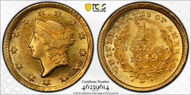 1849-D G$1 MS65