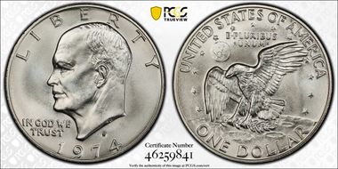1974-S $1 Silver MS69