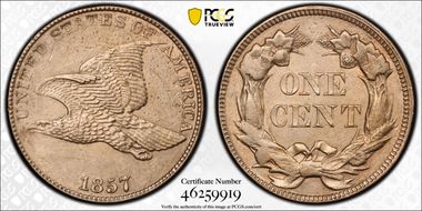 1857 1C Flying Eagle N1