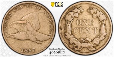 1857 1C Flying Eagle VG10