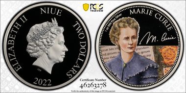2022 $2 Marie Curie PR69DCAM