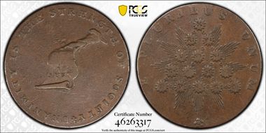 1790s Tkn 1/2P Kentucky, Plain Edge VF30BN