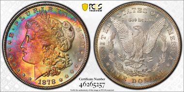 1878 7TF $1 Reverse of 1878 MS64+