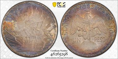 1913 Peso Caballito KM-453  Ag MS65
