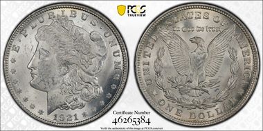 1921 $1 Morgan MS63