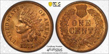 1875 1C MS66RB