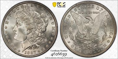 1887 $1 MS67+