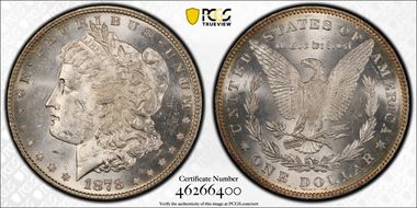 1878 7/8TF $1 Strong, VAM 38, 7/5 MS62