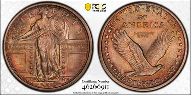 1917-D 25C Type 1 MS64FH