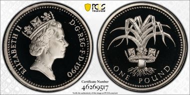 1990 £1 S-J3 Welsh Design Ag PR69DCAM