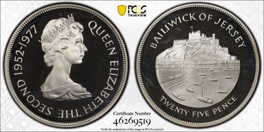 1977 25p Jubilee KM-44a PR68DCAM