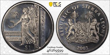 2003-PM $1 Summer Olympics, Athens MS67