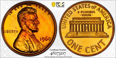 1960 1C Large Date PR67RD