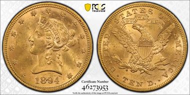 1894 $10 MS62