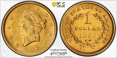 1853 G$1 MS62