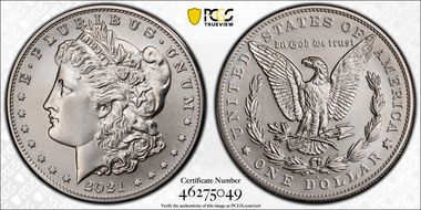 2021-S $1 Morgan Dollar 100th Anniversary MS70
