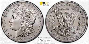 2021-CC Privy $1 Morgan Dollar 100th Anniversary MS70