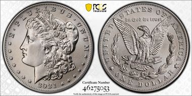 2021 $1 Morgan Dollar 100th Anniversary MS70