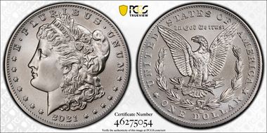 2021-CC Privy $1 Morgan Dollar 100th Anniversary MS70