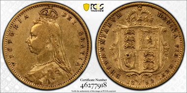 1892 1/2 Sov S-3869D No JEB, Low Shld XF40