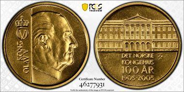 2005 Medal Norwegian Royal House Au MS69