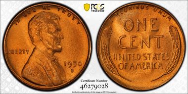 1950-S 1C MS67+ RD