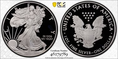 2020-W  $1 Silver Eagle PR68DCAM