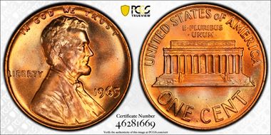 1965 1C MS67+ RD