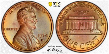 1974-S 1C PR66BN