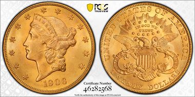 1906 $20 MS64+