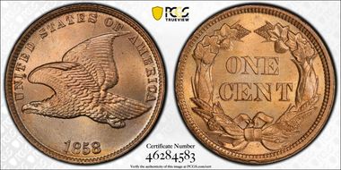 1858 1C Small Letters MS66