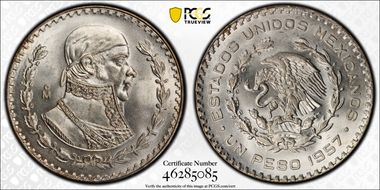 1957-Mo Peso KM-459 MS65