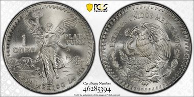 1991-Mo Onza Libertad Ag T1 - PLATA PURA MS68