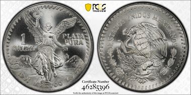 1991-Mo Onza Libertad Ag T1 - PLATA PURA MS69