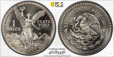 1991-Mo Onza Libertad Ag T1 - PLATA PURA N1