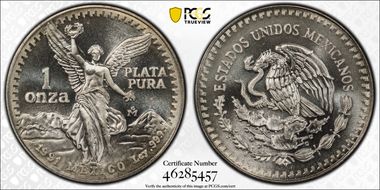 1991-Mo Onza Libertad Ag T1 - PLATA PURA N1