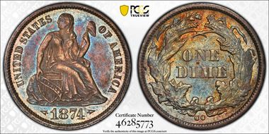 1874-CC 10C Arrows AU53