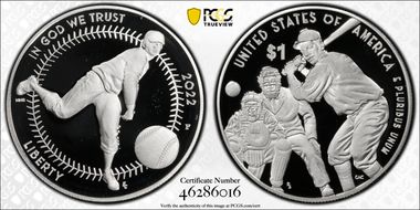 2022-P $1 Negro Leagues Baseball PR69DCAM